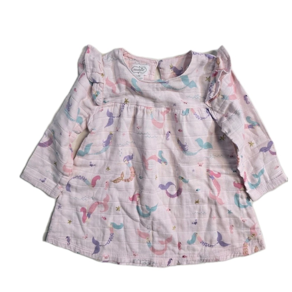 Mud Pie Baby Girls Dress Mermaids 3-6 Months Pink